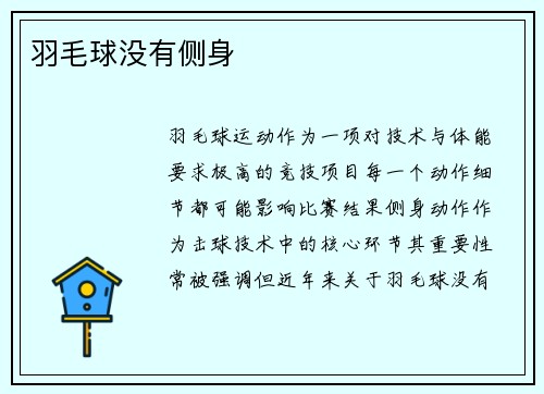 羽毛球没有侧身