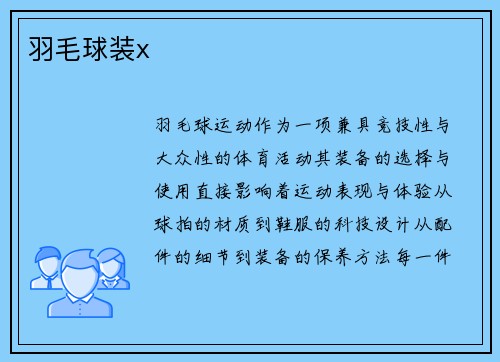 羽毛球装x